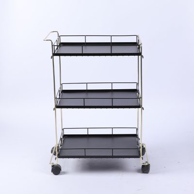Black metal multi-layer trolley (4)