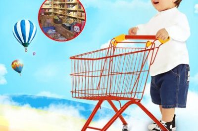 Color cute children shopping trolley (4)