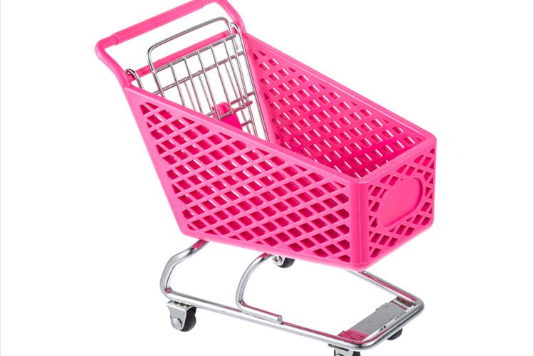 Color solid color plastic shopping trolley (2)