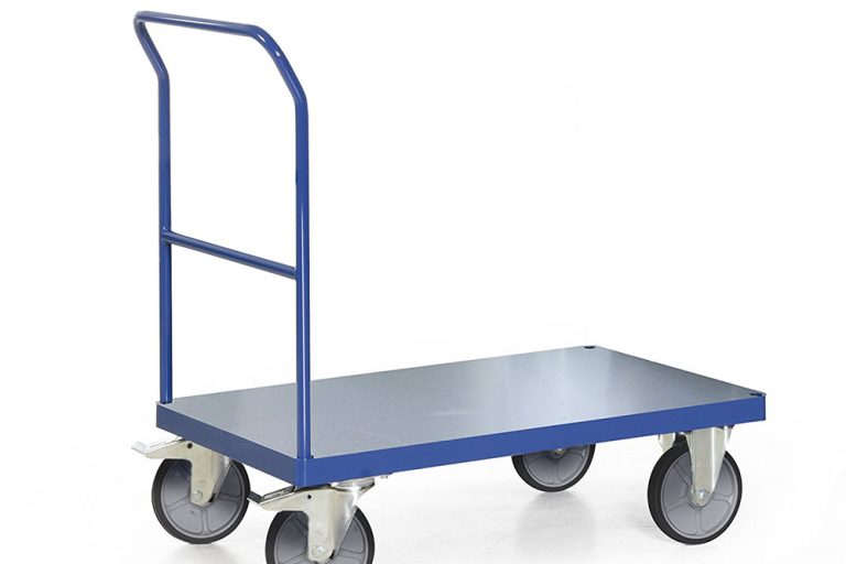 Colored plastic platform industrial trolley (4)