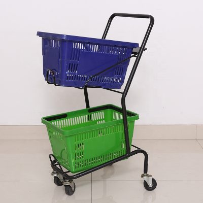 Double basket design shopping trolley (3)