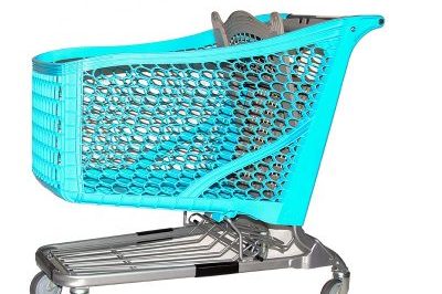 Green sturdy and durable plastic shopping trolley (6)