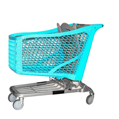 Green sturdy and durable plastic shopping trolley (6)