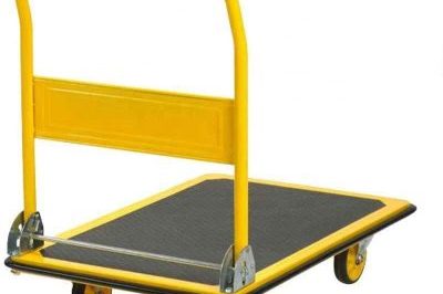 Grey and yellow custom platform trolley (3)