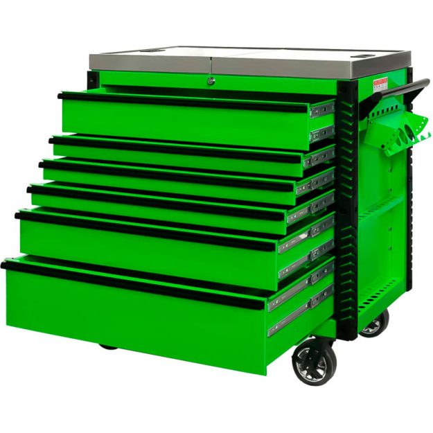 High-grade durable green tool trolley (4)