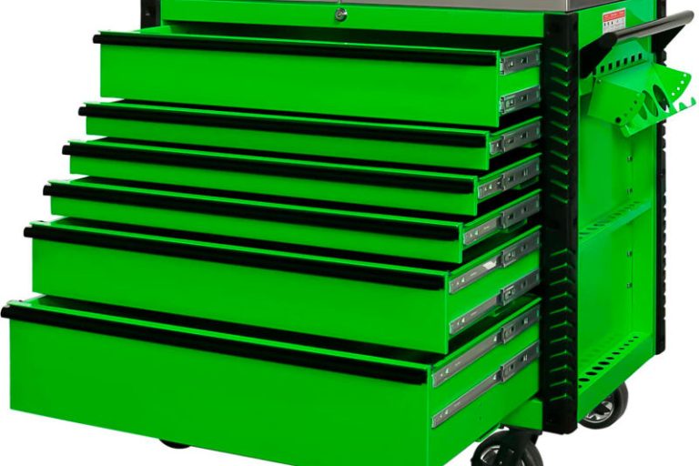 High-grade durable green tool trolley (4)