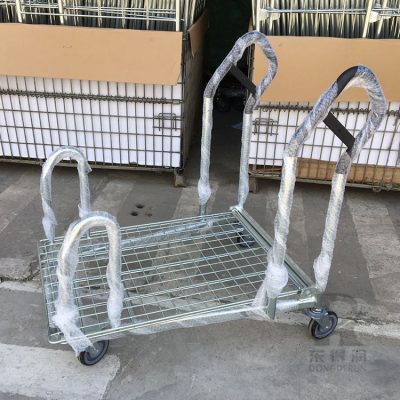 Metal logistics transportation flat trolley (1)
