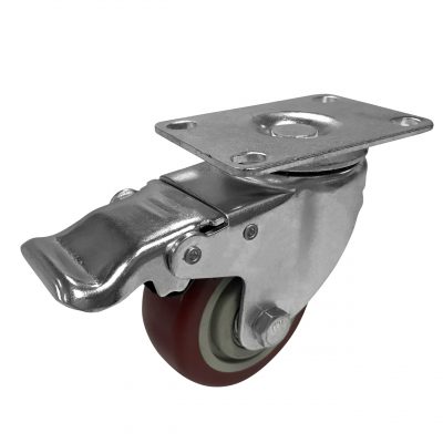 Red customized trolley wheels with brakes (5)