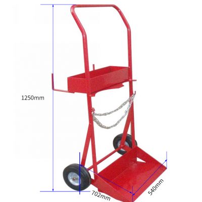 Red metal gas cylinder trolley (1)