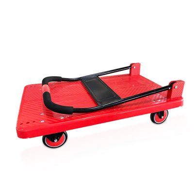 Red rubber durable flat trolley (2)