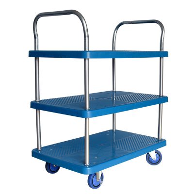 Silent plastic fence car three-layer trolley (3)