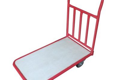 Silent red platform steel trolley (6)