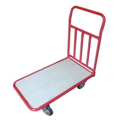 Silent red platform steel trolley (6)