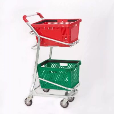 Specially designed double-layer shopping trolley (3)
