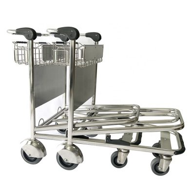 Stainless steel airport luggage cart (2)