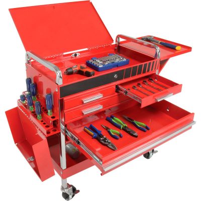 Super storage red tool trolley (1)