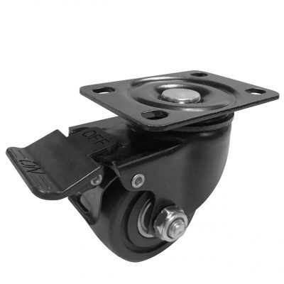 Trolley wheels with black rubber brakes (4)