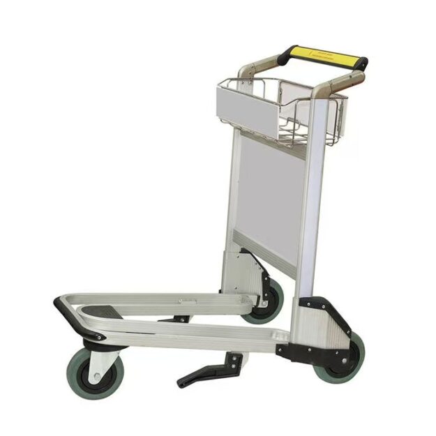 Cargo & Luggage Transport Airport Trolley (2) Heavy-duty luggage and cargo airport trolley with strong wheels