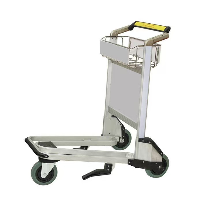 Cargo & Luggage Transport Airport Trolley (2) Heavy-duty luggage and cargo airport trolley with strong wheels