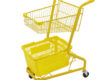 Small supermarket shopping trolley for grocery store use