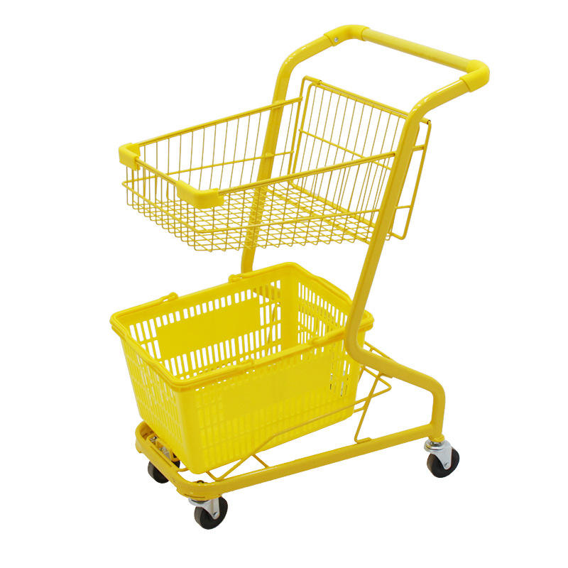 Compact Supermarket Shopping Trolley (4) Small supermarket shopping trolley for grocery store use