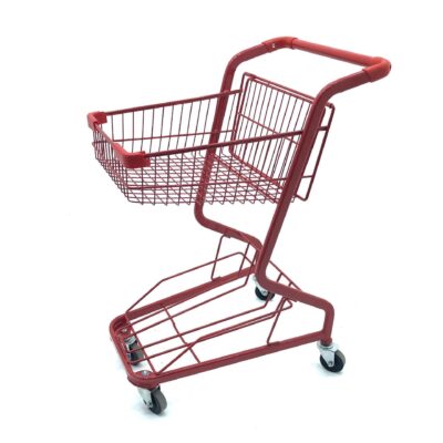 Small supermarket shopping trolley for grocery store use