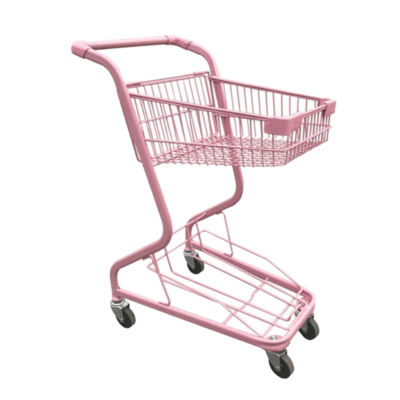 Small supermarket shopping trolley for grocery store use