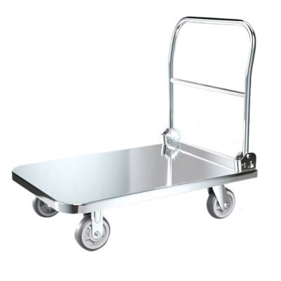 304 stainless steel foldable platform trolley for warehouses