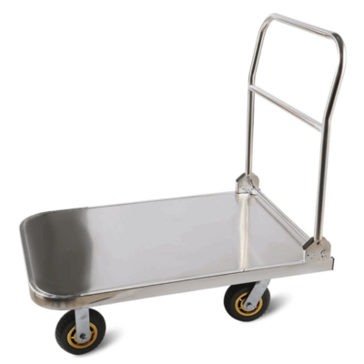 304 stainless steel foldable platform trolley for warehouses