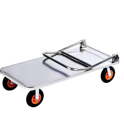 304 stainless steel foldable platform trolley for warehouses