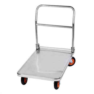 304 stainless steel foldable platform trolley for warehouses