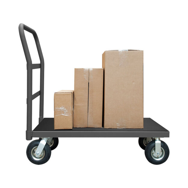 Durable Carbon Steel Heavy-Duty Platform Trolley (4) Heavy-duty carbon steel warehouse platform trolley
