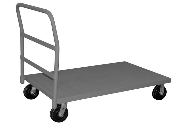 Durable Carbon Steel Heavy-Duty Platform Trolley (5) Heavy-duty carbon steel warehouse platform trolley