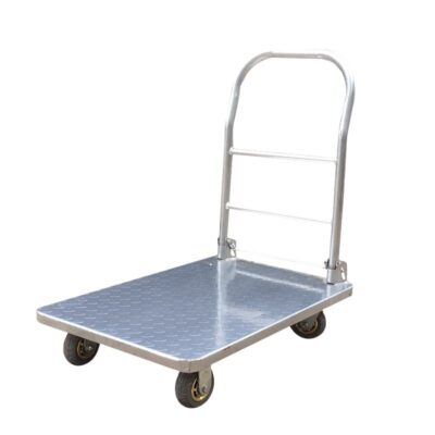 Cargo hauling platform trolley for warehouse and transport