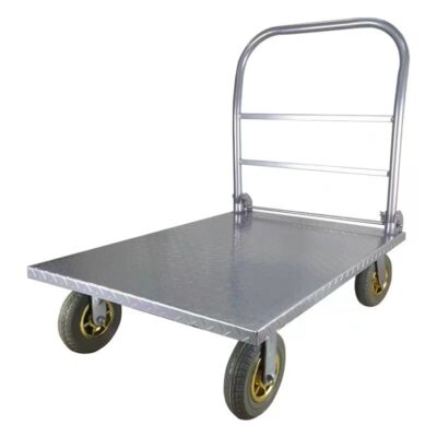 Cargo hauling platform trolley for warehouse and transport