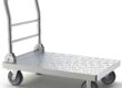 Cargo hauling platform trolley for warehouse and transport