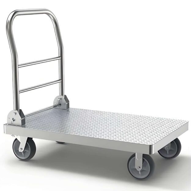 Durable Cargo Hauling Platform Trolley (5) Cargo hauling platform trolley for warehouse and transport