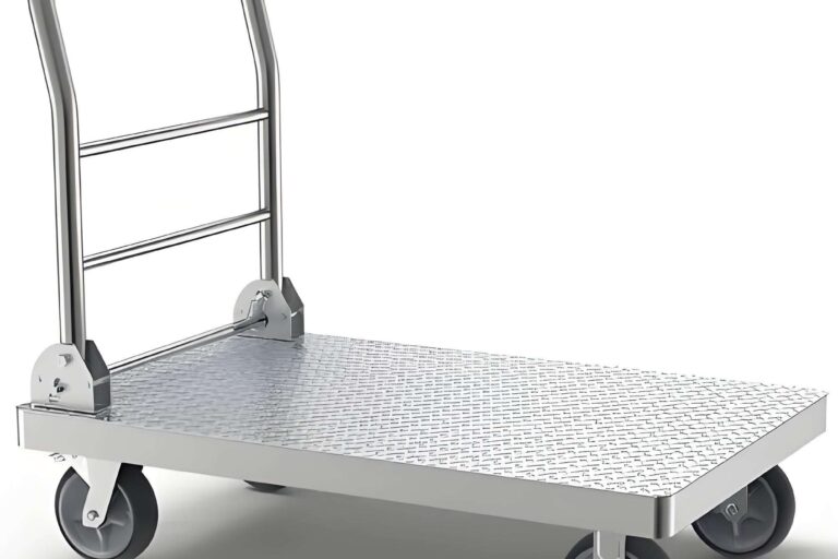 Durable Cargo Hauling Platform Trolley (5) Cargo hauling platform trolley for warehouse and transport