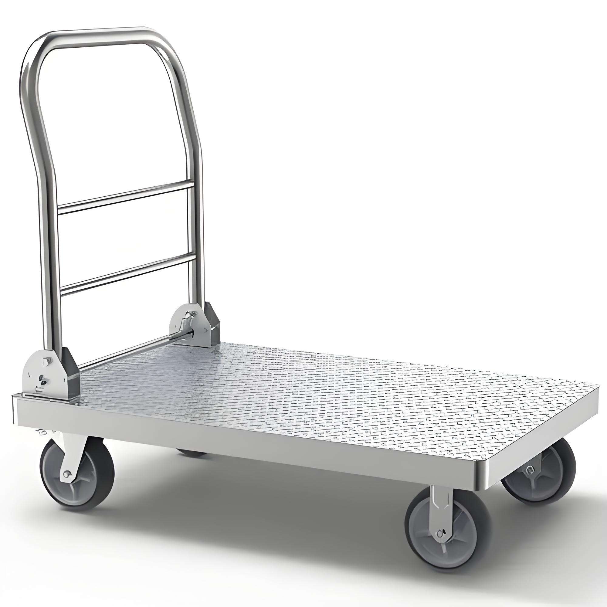 Durable Cargo Hauling Platform Trolley (5) Cargo hauling platform trolley for warehouse and transport
