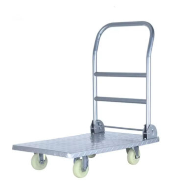 Cargo hauling platform trolley for warehouse and transport