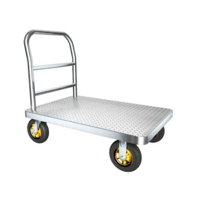 Cargo hauling platform trolley for warehouse and transport