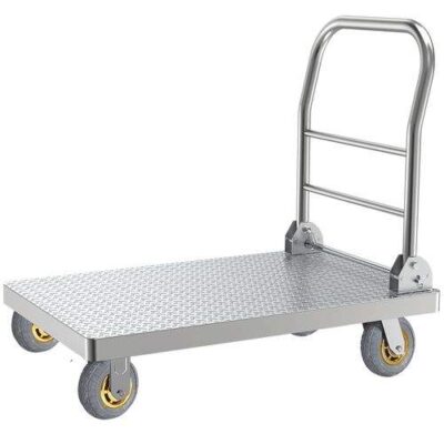 Cargo hauling platform trolley for warehouse and transport
