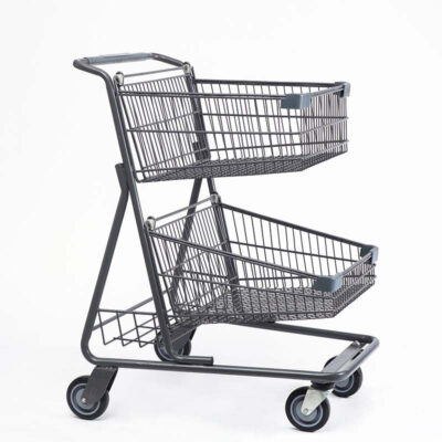Premium double deck shopping trolley for supermarkets