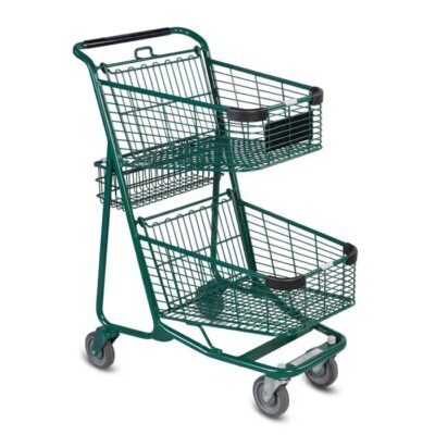 Premium double deck shopping trolley for supermarkets