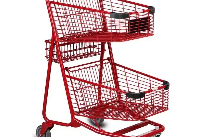 Premium double deck shopping trolley for supermarkets