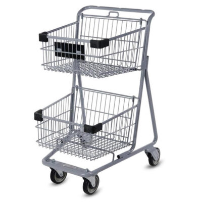 Premium double deck shopping trolley for supermarkets