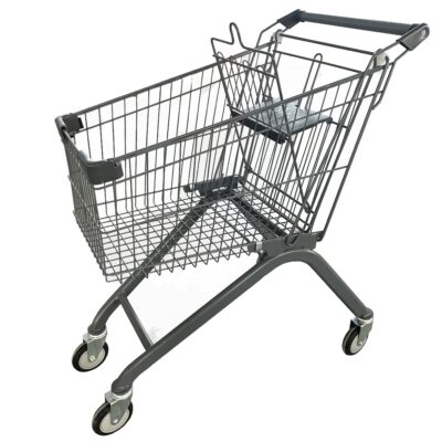 European style shopping trolley for supermarkets and grocery stores