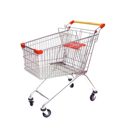 European style shopping trolley for supermarkets and grocery stores