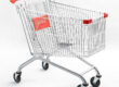 European style shopping trolley for supermarkets and grocery stores