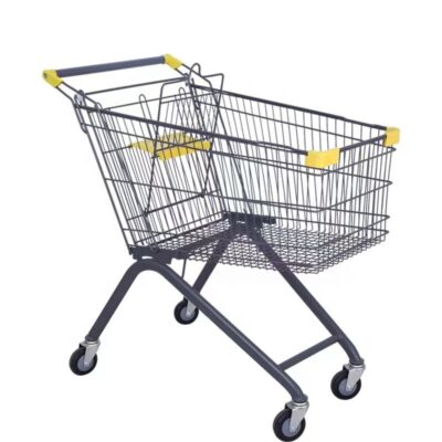 European style shopping trolley for supermarkets and grocery stores
